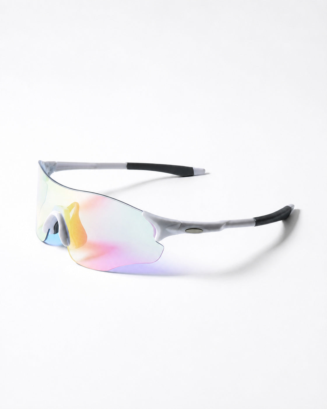 Iridescent Rimless Shield Sunglasses
