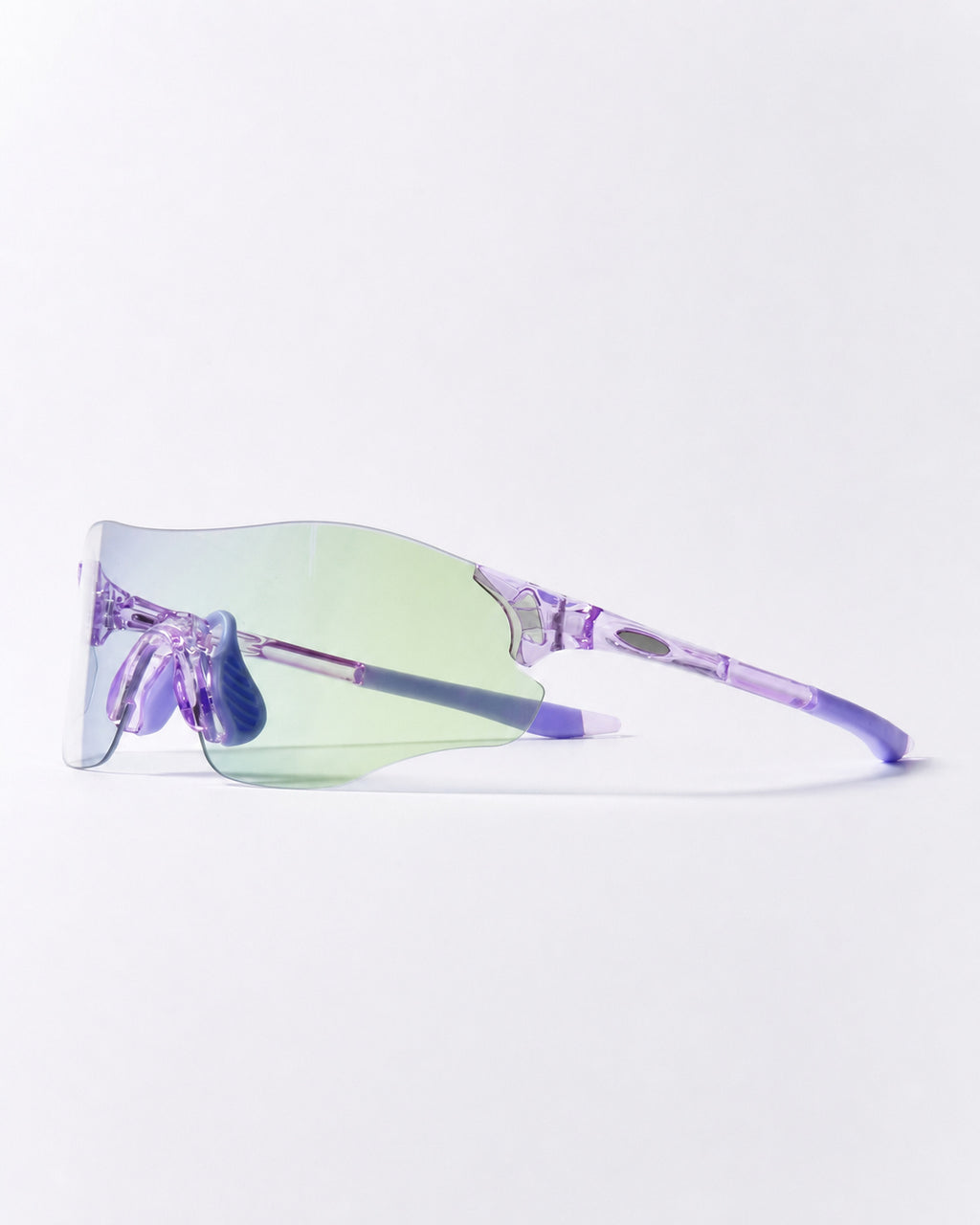 Iridescent Rimless Shield Sunglasses