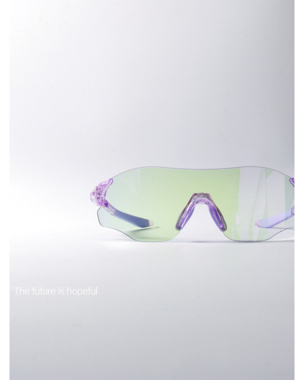 Iridescent Rimless Shield Sunglasses