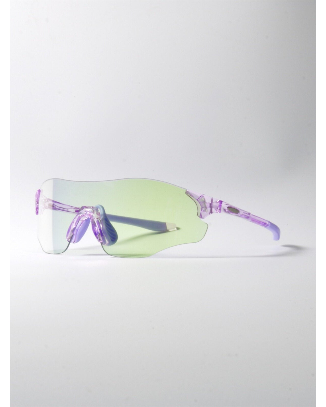 Iridescent Rimless Shield Sunglasses