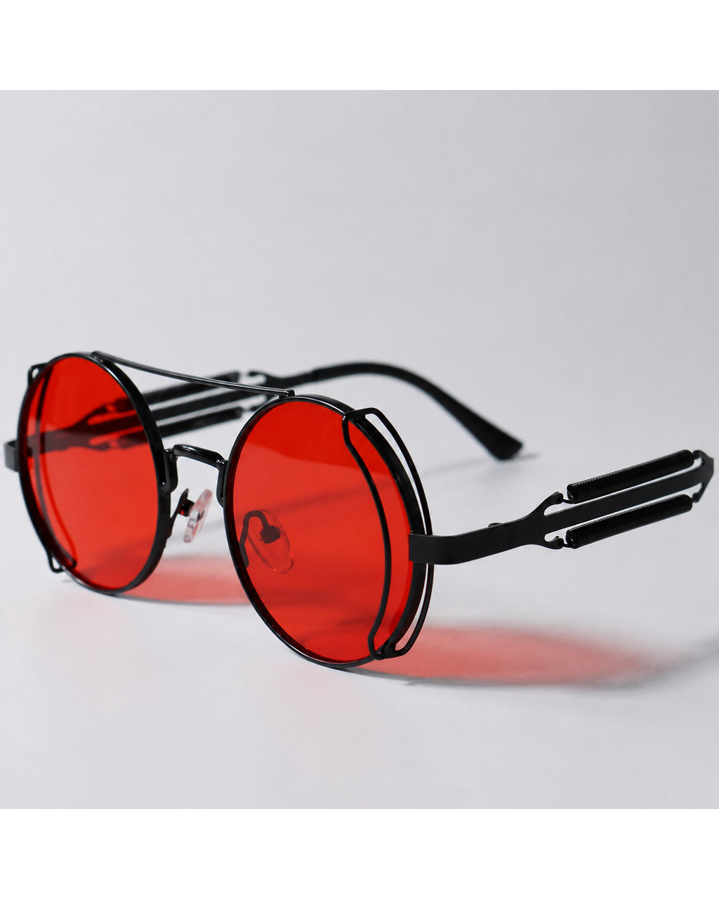 Red Round Metal Sunglasses