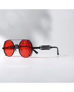 Red Round Metal Sunglasses
