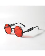 Red Round Metal Sunglasses