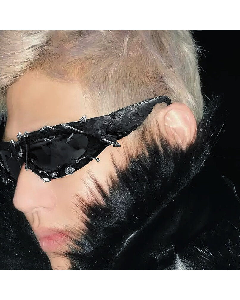 Neon Green Punk Shield Shades