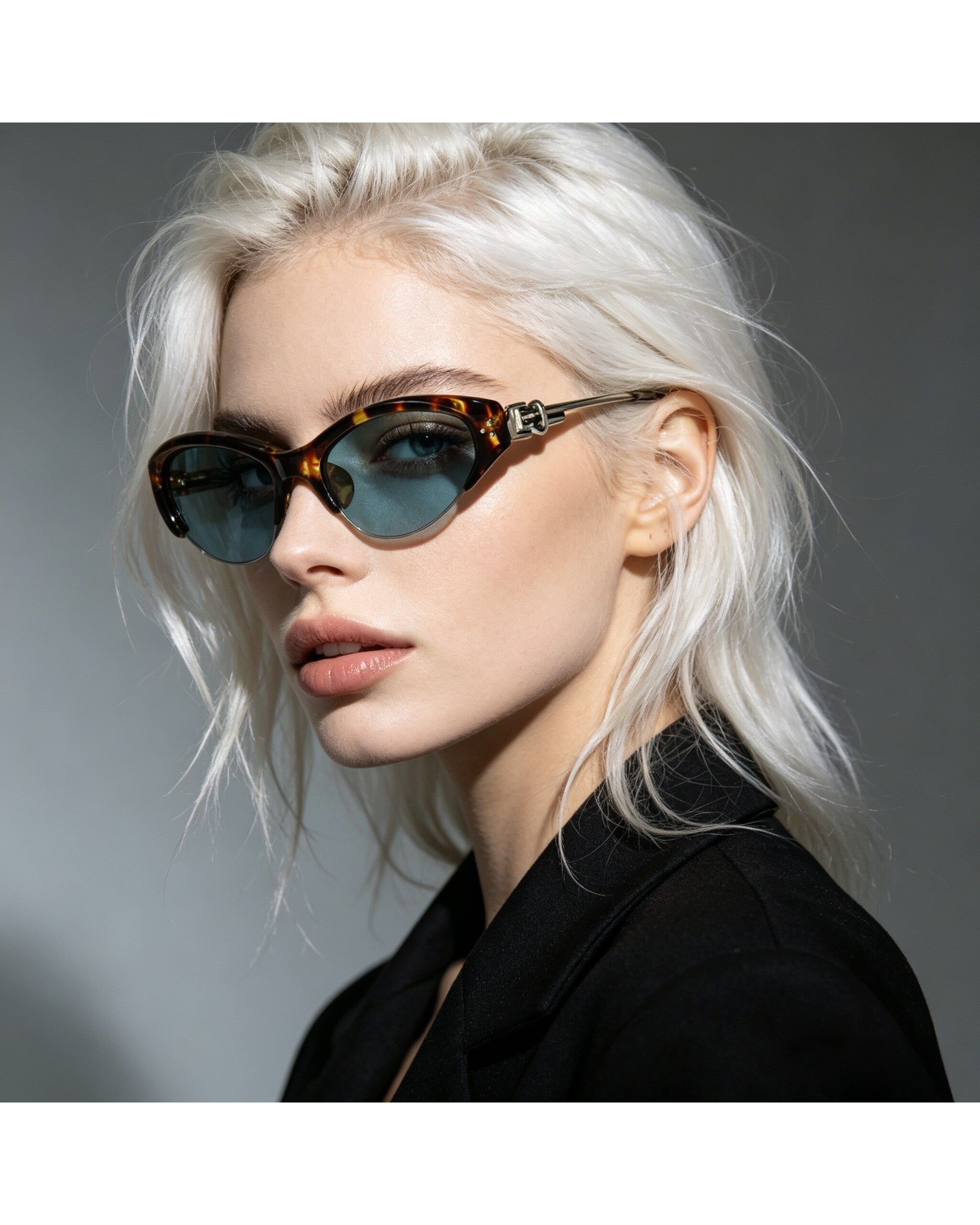 Cat-eye Half-rim Color-pop