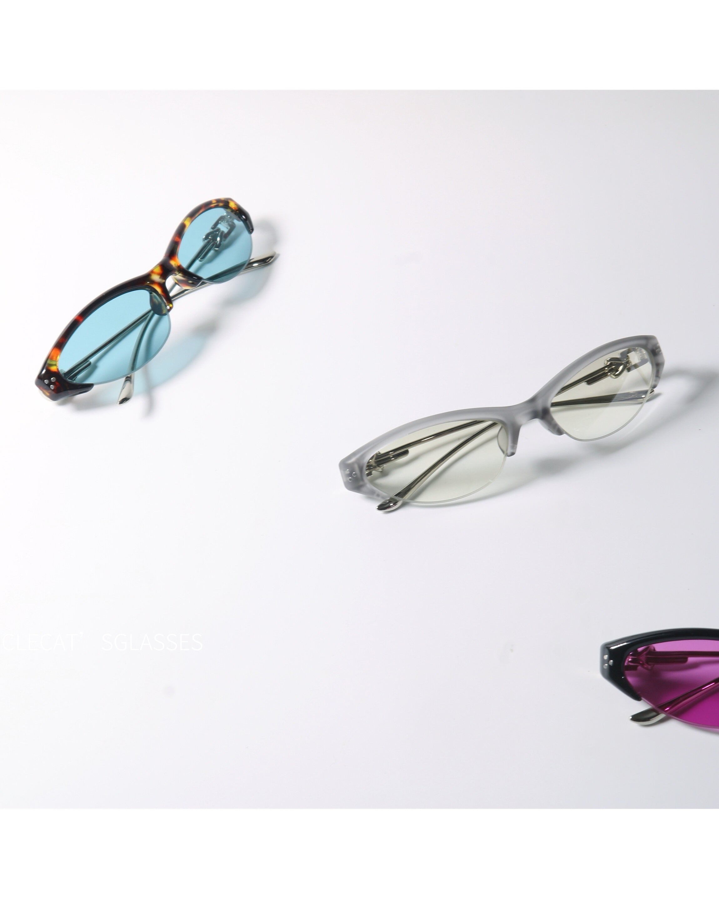 Cat-eye Half-rim Color-pop
