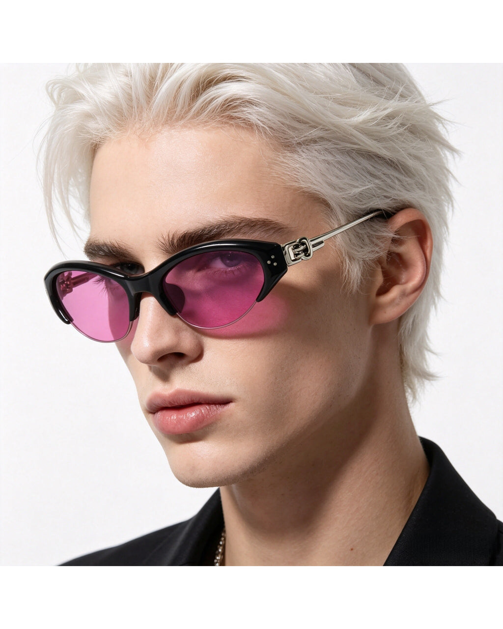 Cat-eye Half-rim Color-pop