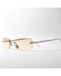 Rimless Peach-glow Shield Shades