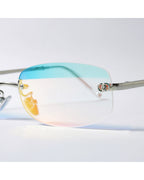 Rimless Peach-glow Shield Shades