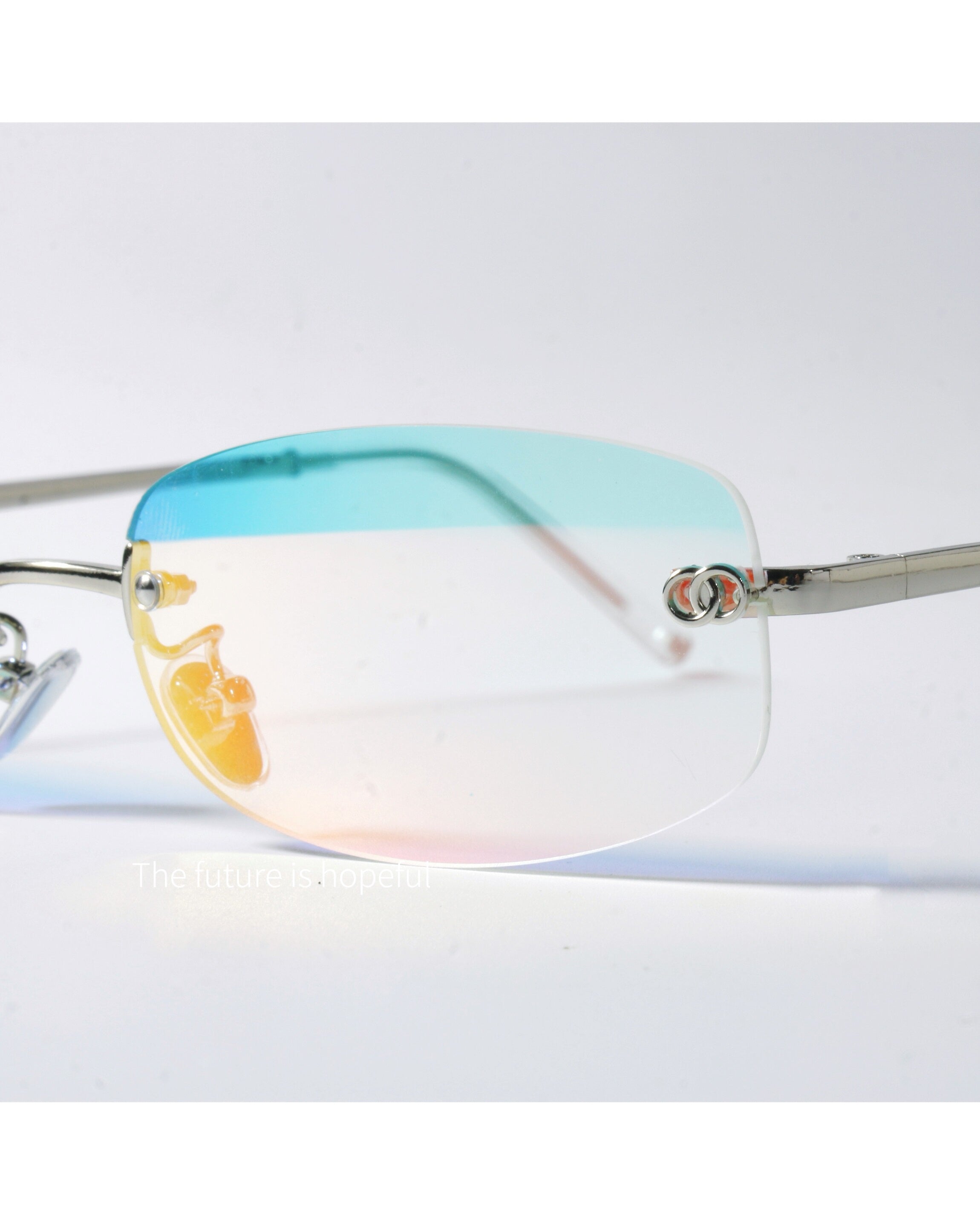 Rimless Peach-glow Shield Shades