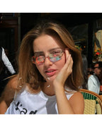 Rimless Peach-glow Shield Shades
