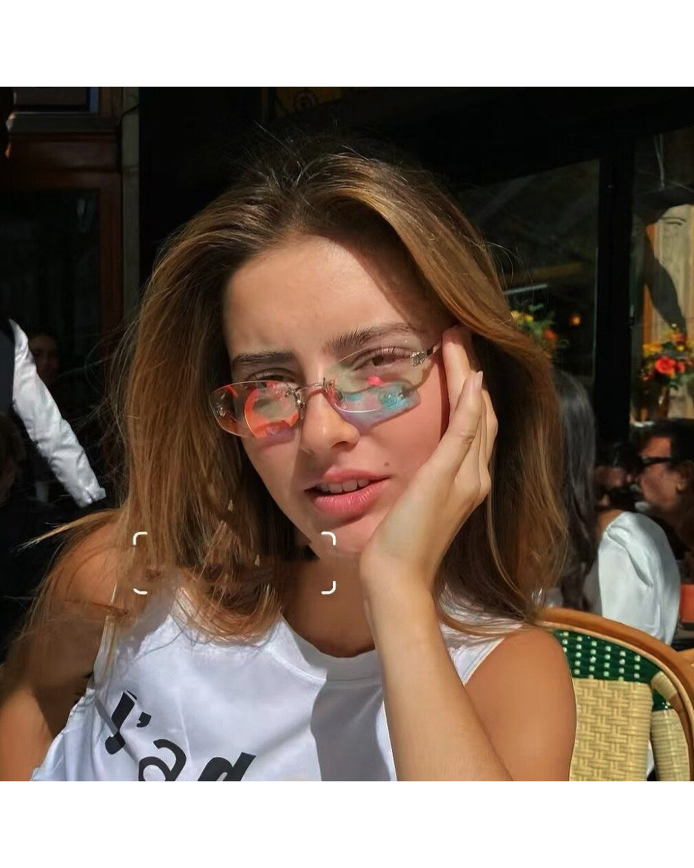 Rimless Peach-glow Shield Shades