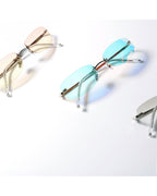 Rimless Peach-glow Shield Shades