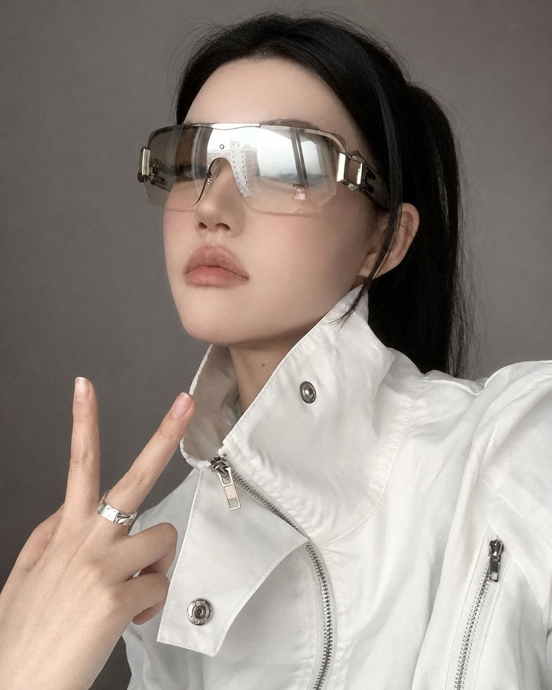 Rimless Shield Sunglasses