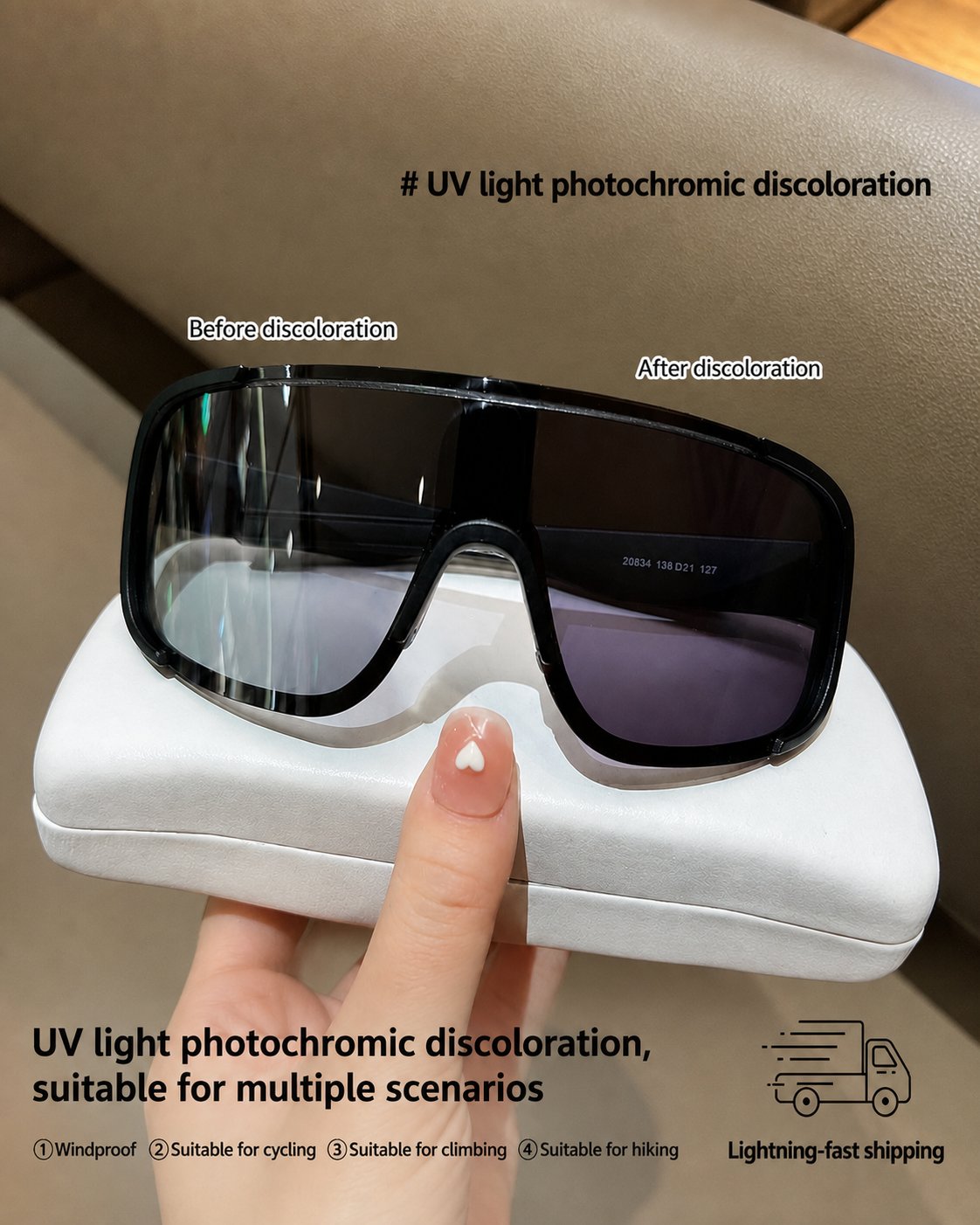 Photochromic Shield Cycling Sunglasses