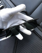 Half-Rim Crystal Driving Sunglasses