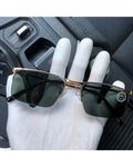 Half-Rim Crystal Driving Sunglasses