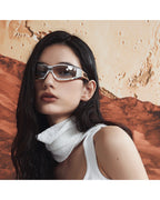 Liquid-silver Wrap Sunglasses