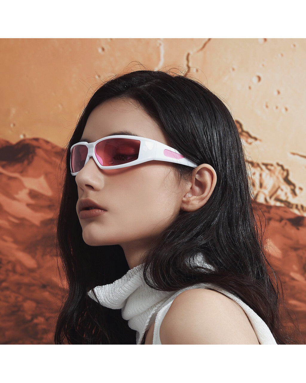Liquid-silver Wrap Sunglasses