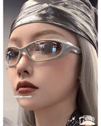Metallic Wrap Shield Sunglasses