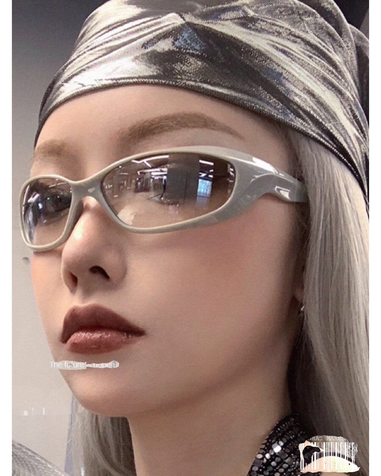 Metallic Wrap Shield Sunglasses