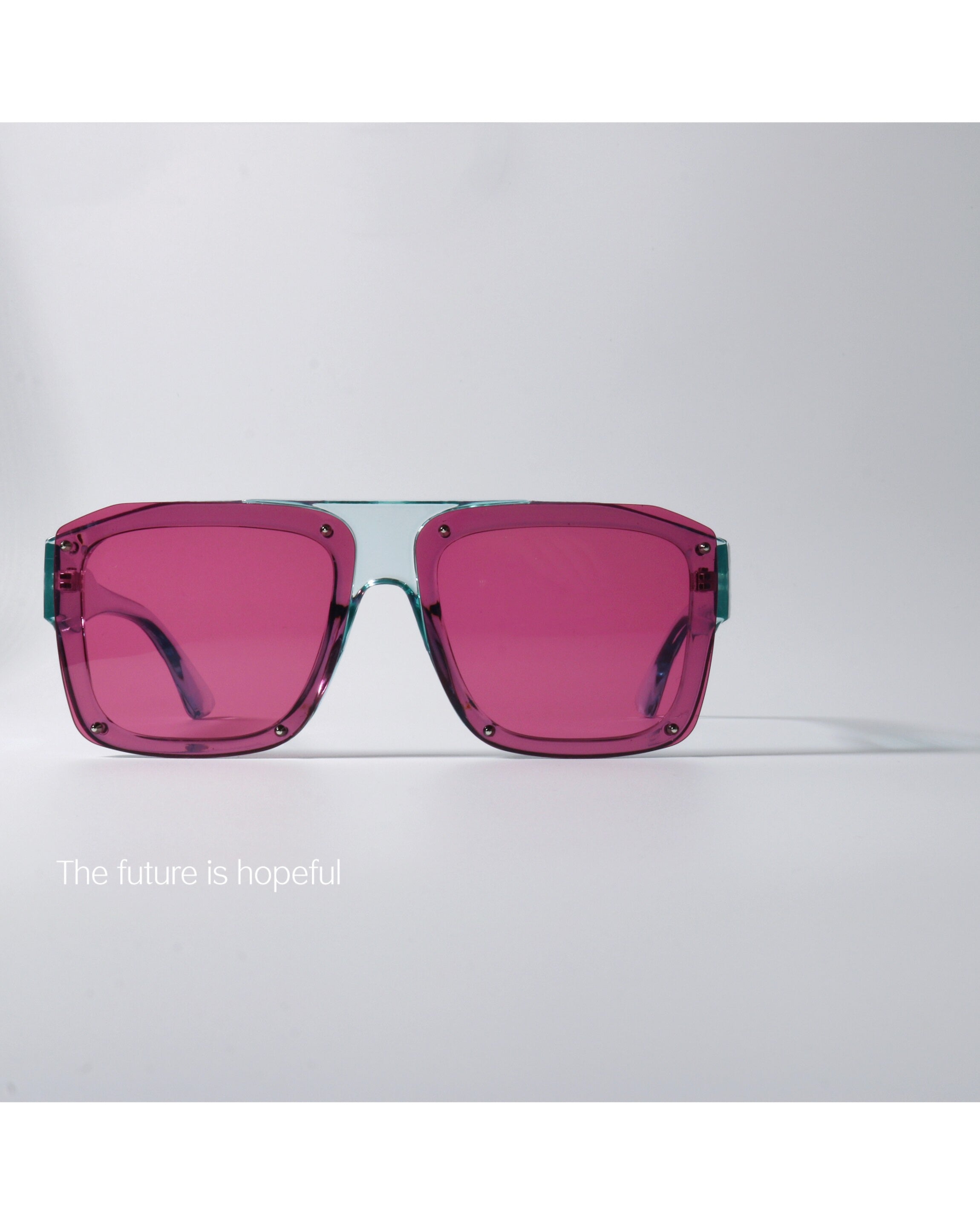 Studded Color-block Square Shades