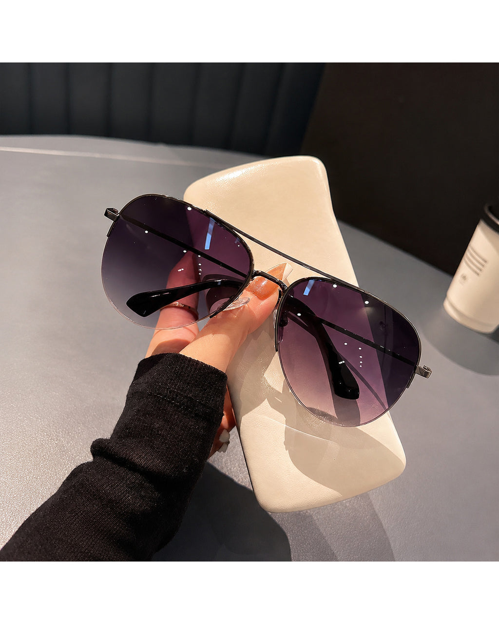Semi-Rim Aviator Sunglasses