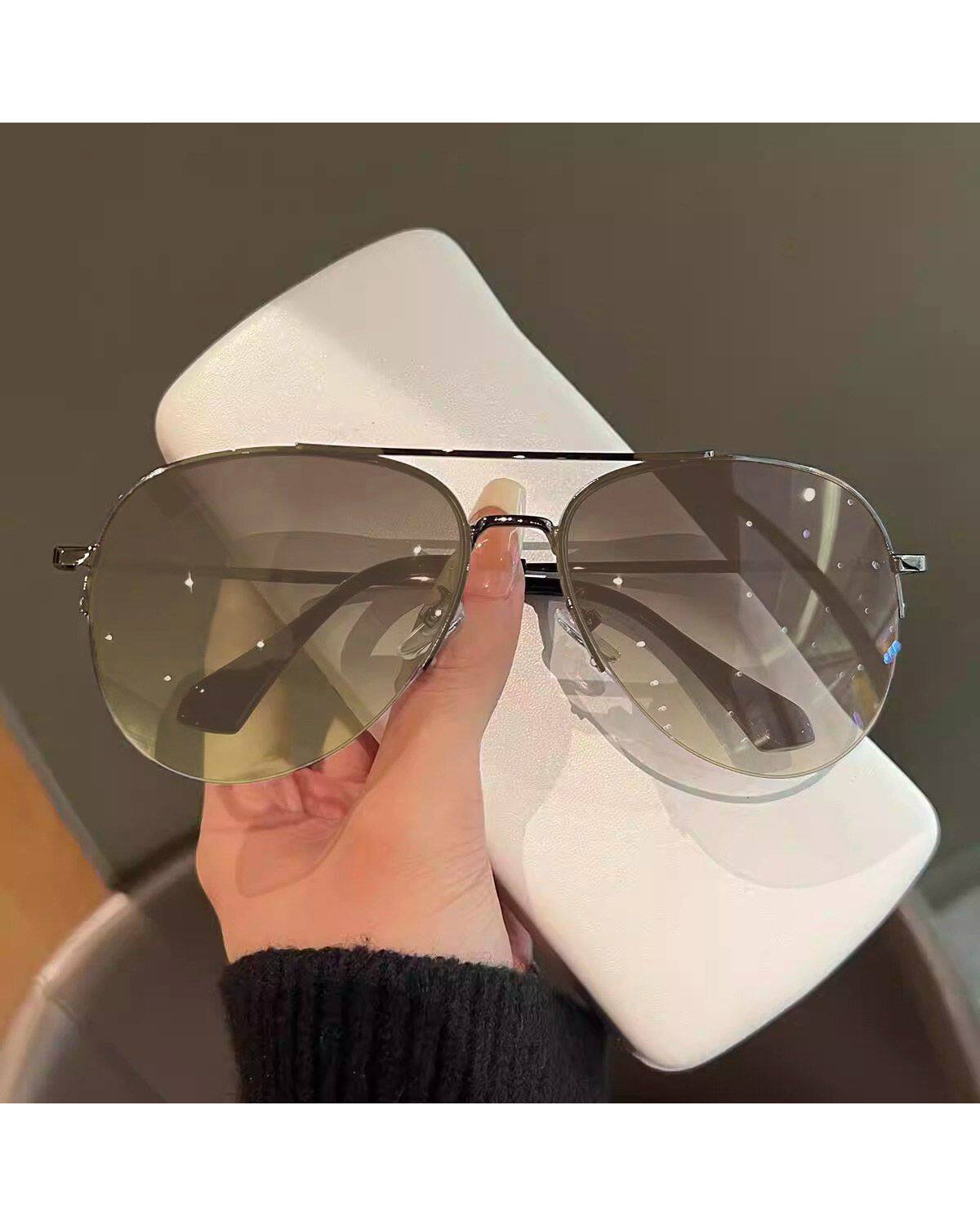 Semi-Rim Aviator Sunglasses