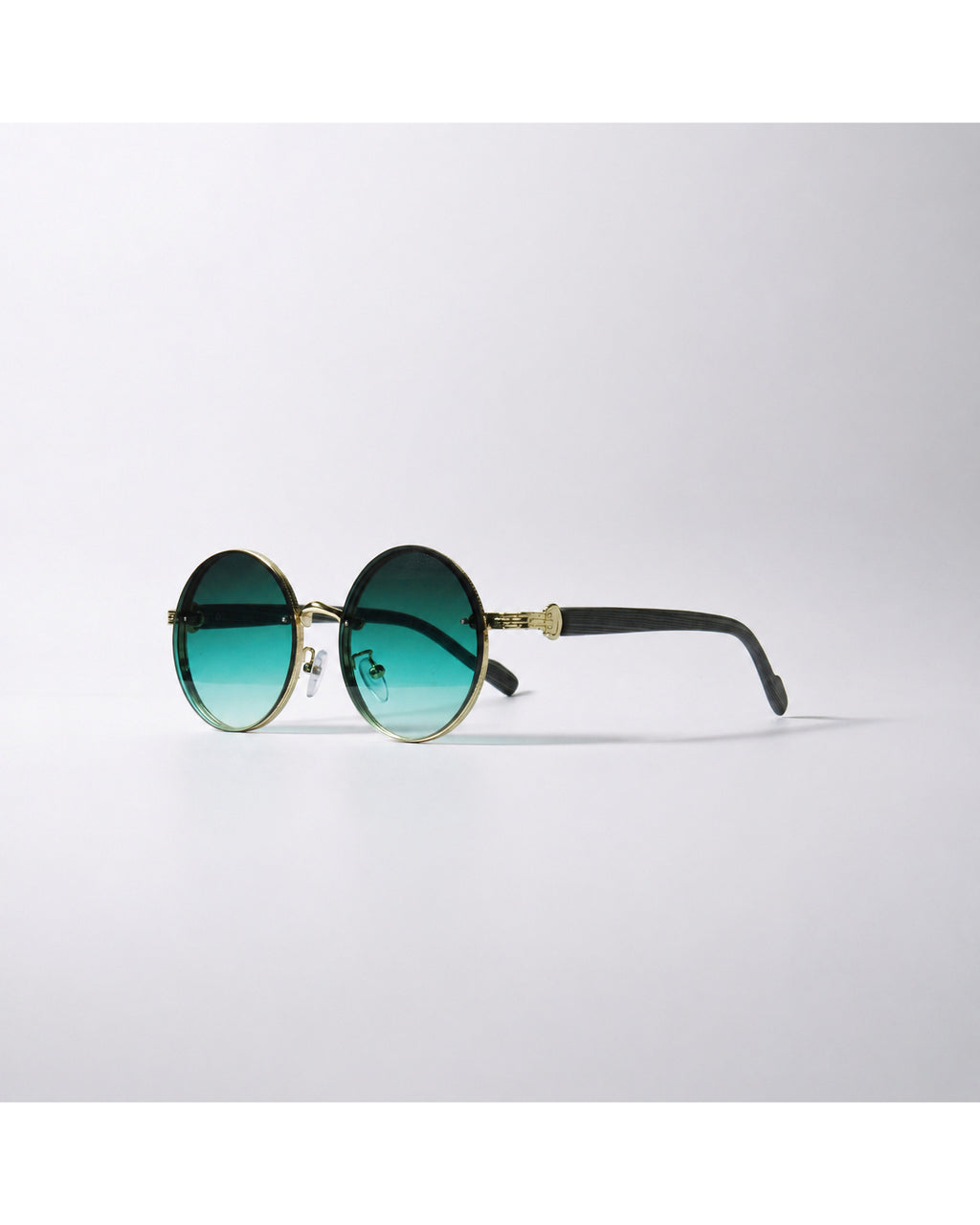 Retro Round Jade Woodgrain Shades