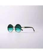Retro Round Jade Woodgrain Shades
