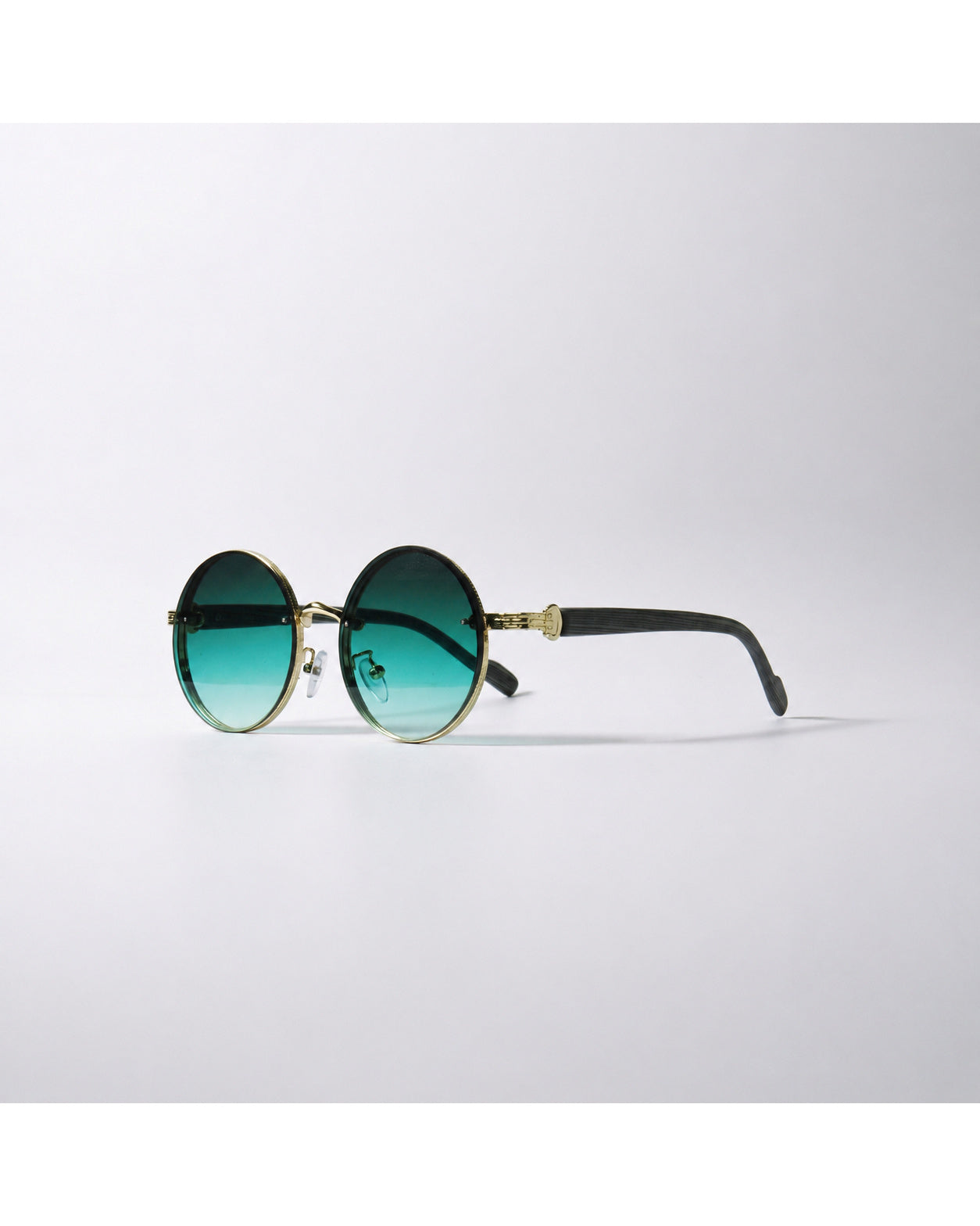 Retro Round Jade Woodgrain Shades