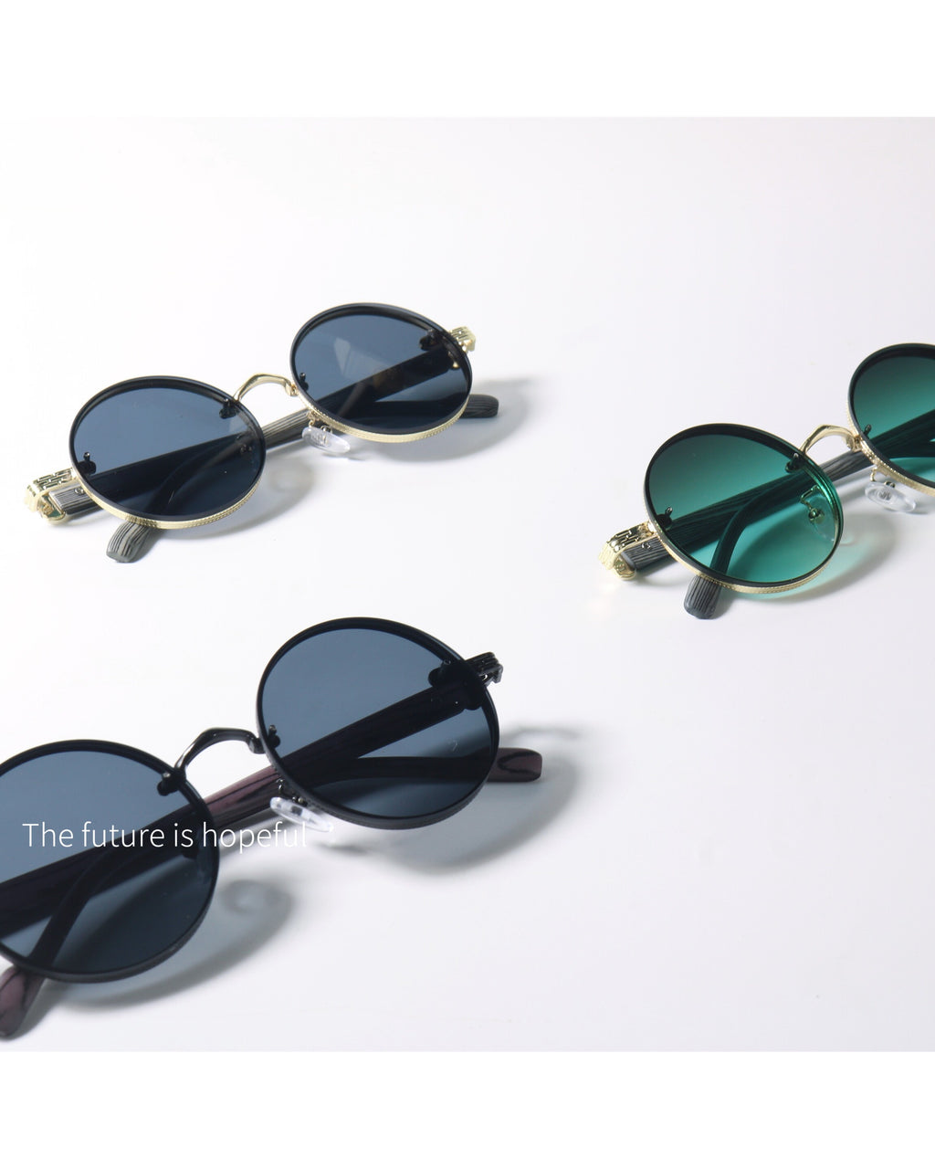 Retro Round Jade Woodgrain Shades