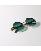 Retro Round Jade Woodgrain Shades