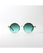 Retro Round Jade Woodgrain Shades