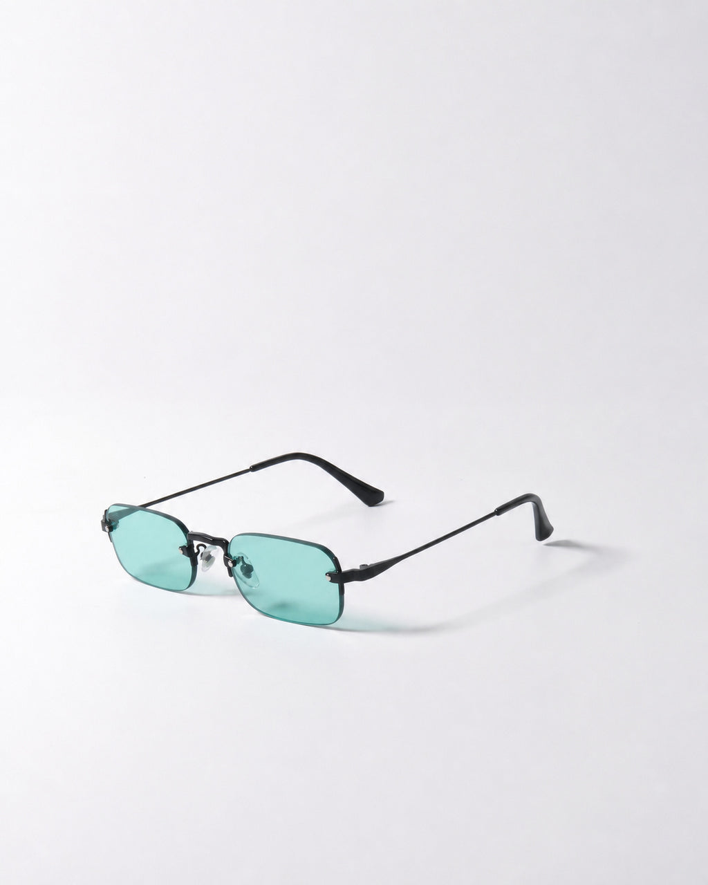 Rimless Mint Rectangle Sunglasses