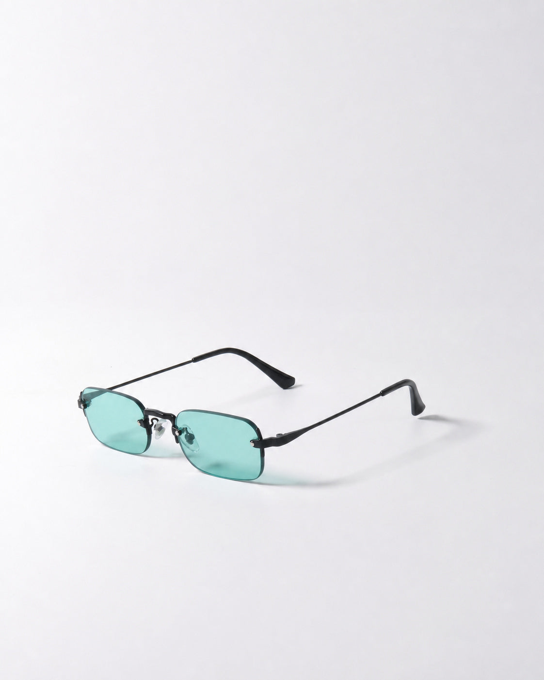 Rimless Mint Rectangle Sunglasses