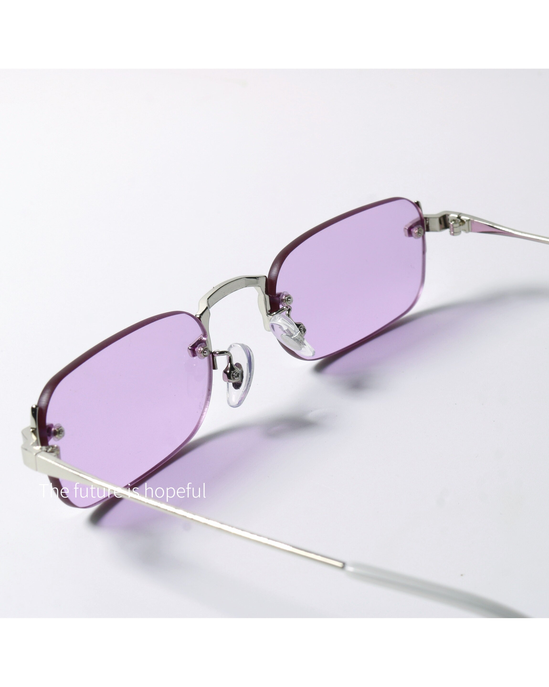 Rimless Mint Rectangle Sunglasses