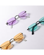 Rimless Mint Rectangle Sunglasses
