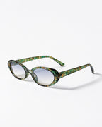 Retro Oval Floral Sunglasses