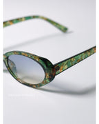 Retro Oval Floral Sunglasses