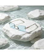 Rimless Rectangle Uv400 Sunglasses