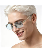 Rimless Rectangle Uv400 Sunglasses