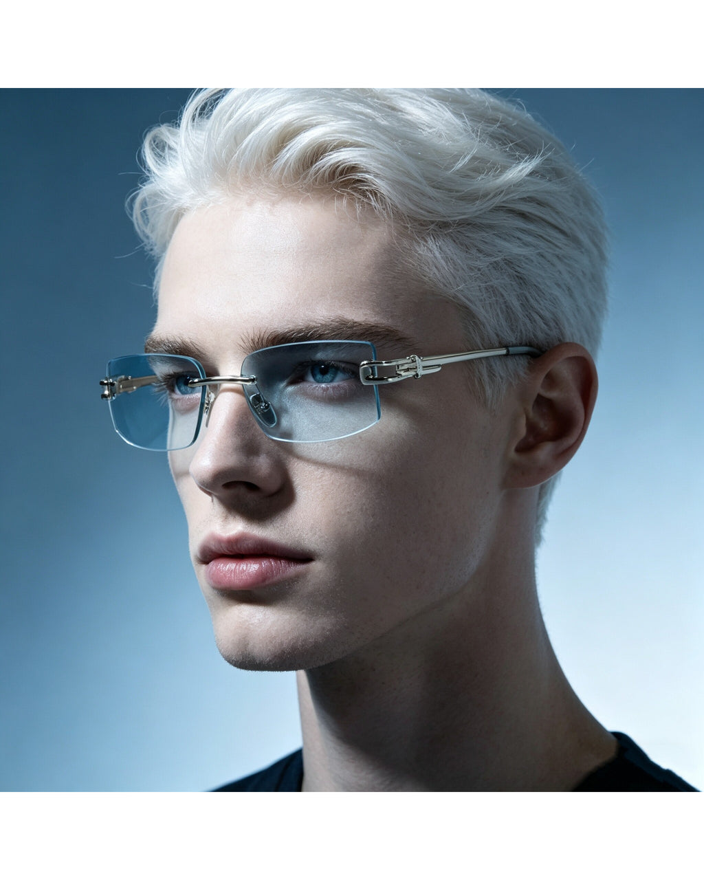 Rimless Rectangle Uv400 Sunglasses