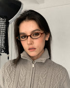 Retro Deep-tea Oval Glasses