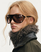 Wraparound Shield Aviator Sunglasses