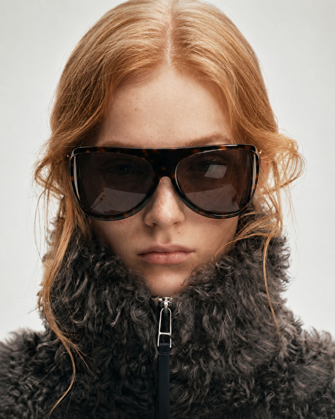 Wraparound Shield Aviator Sunglasses