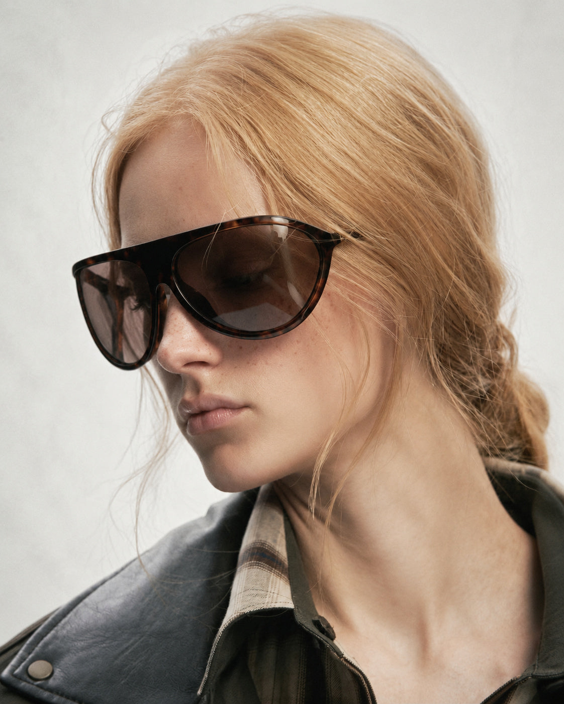Wraparound Shield Aviator Sunglasses