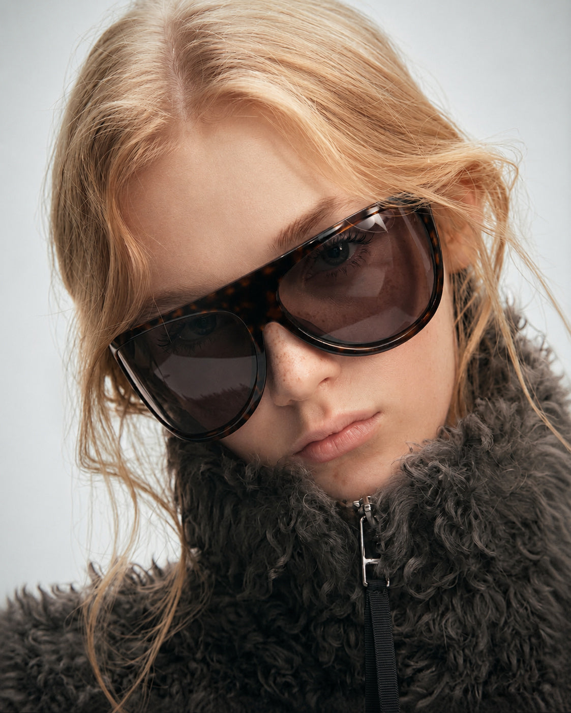 Wraparound Shield Aviator Sunglasses