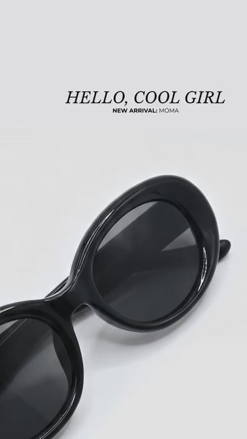 Moma Tortoiseshell Oval Sunglasses with Dark Lenses