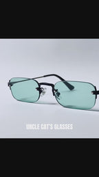 Z1986|V|01|Rimless Mint Rectangle Sunglasses